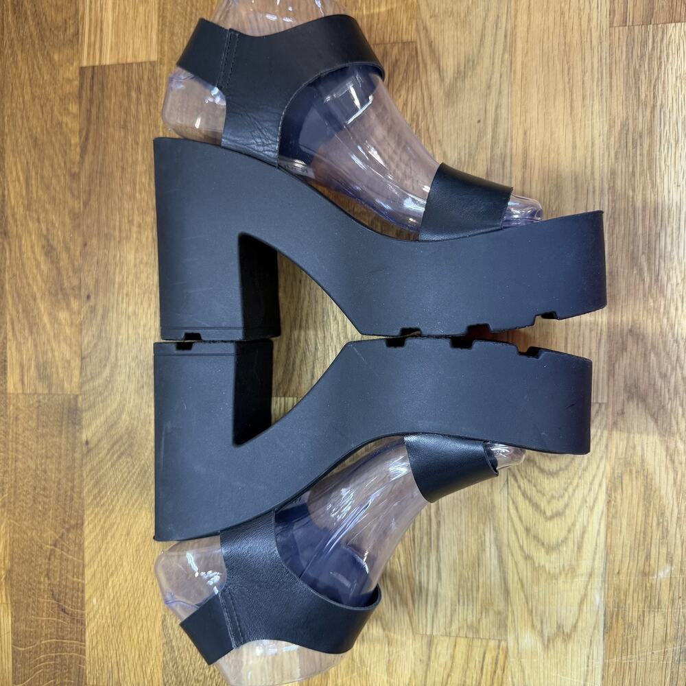 Steve Madden Black Platform Chunky Heel Sandals, size 7 - Picture 5 of 10